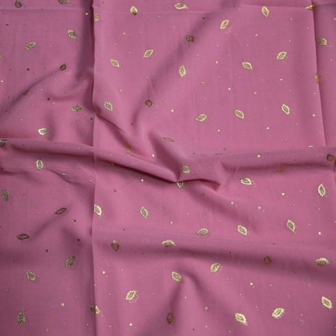 Foil Printed Georgette - Baby Pink