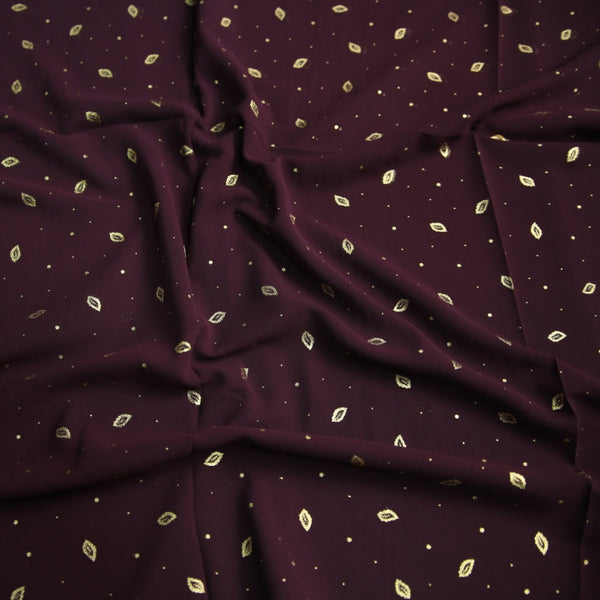 Foil Printed Georgette - Purple