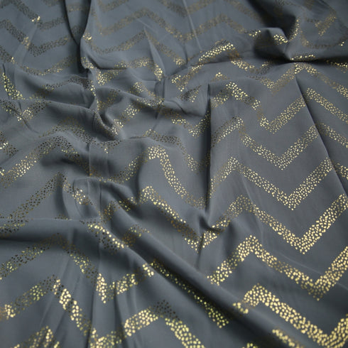 Foil printed Georgette-Light Grey