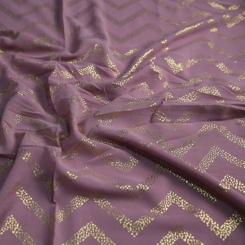 Foil printed Georgette- Lavender