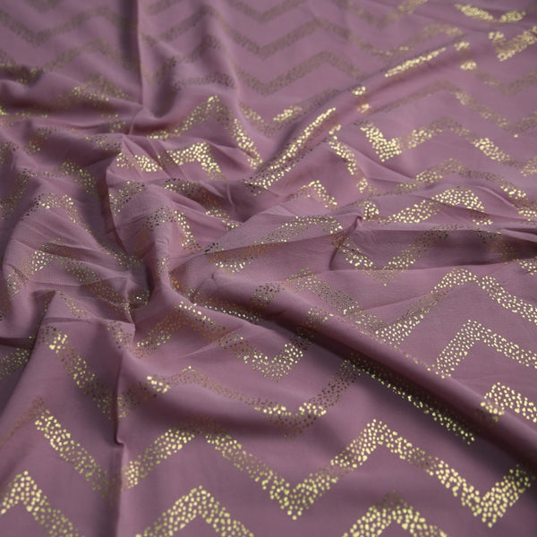 Foil printed Georgette- Lavender