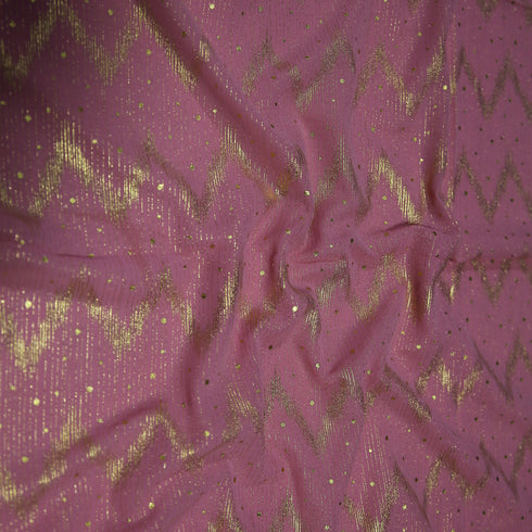 Foil printed Georgette- Pink