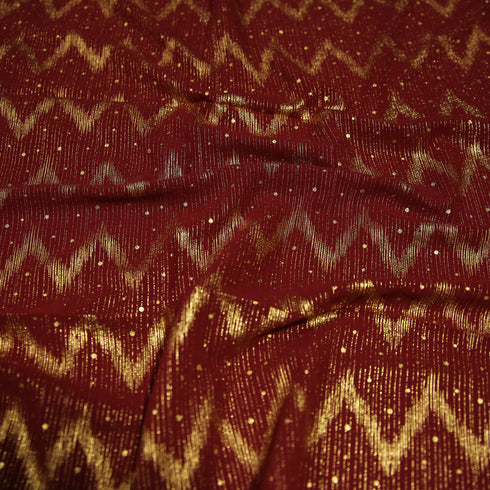 Foil printed Georgette- Red