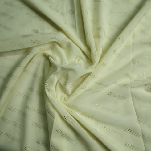 Foil printed Georgette - White