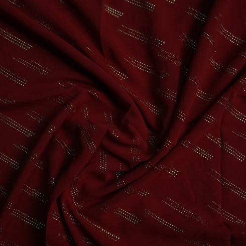 Foil printed Georgette - Red