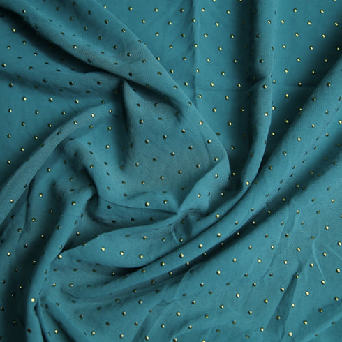 Foil printed Georgette - Sea Green