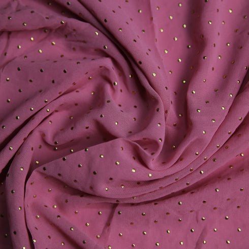 Foil printed Georgette - Baby Pink