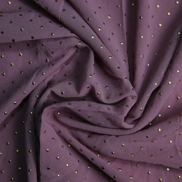 Foil printed Georgette - Lavender