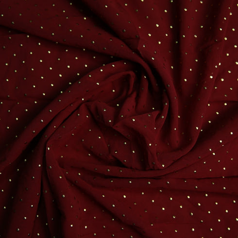 Foil printed Georgette - Maroon