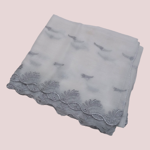 Chiffon Embroidery Dupatta - White
