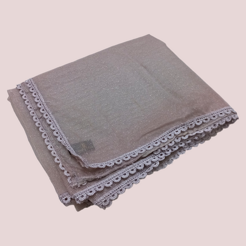 Khaddi Net Laced Dupatta - Pale Moss