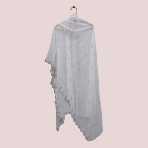 Chiffon Embroidery Dupatta - White