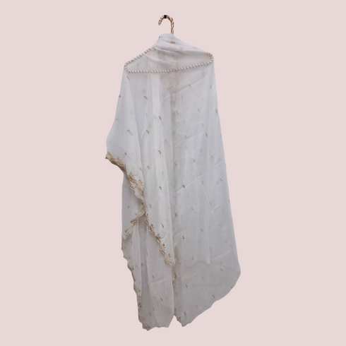 Chiffon Embroidery Dupatta - White