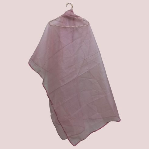 Organza Net Laced Dupatta - Burgundy