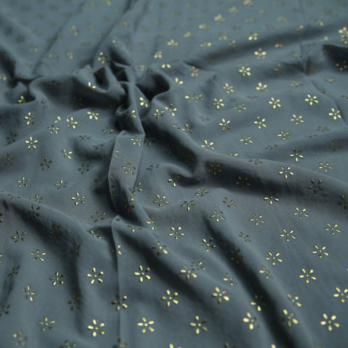 Foil Printed Georgette - Grey