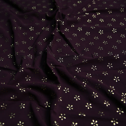 Foil Printed Georgette - Purple