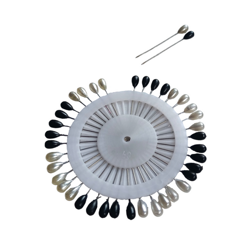 Hijab Pins Wheel - Black And White