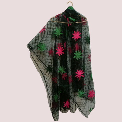 Aari Net Dupatta - Black