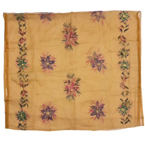 Hand Painted Organza Dupatta