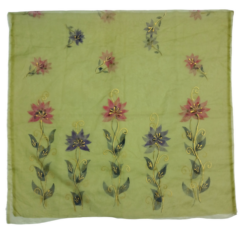 Hand Painted Organza Dupatta