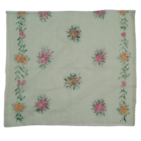 Hand Painted Organza Dupatta
