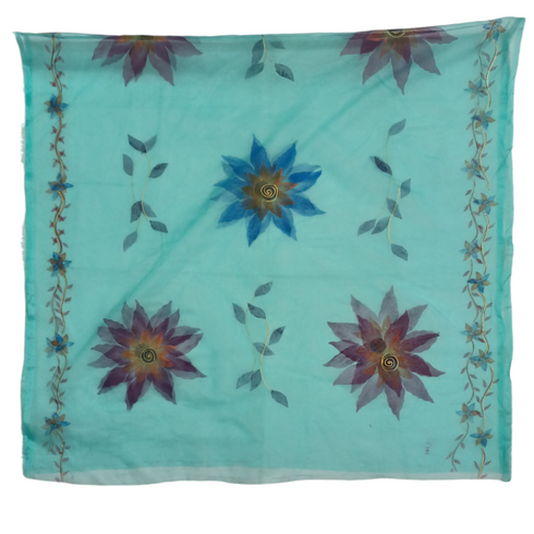Hand Painted Organza Dupatta