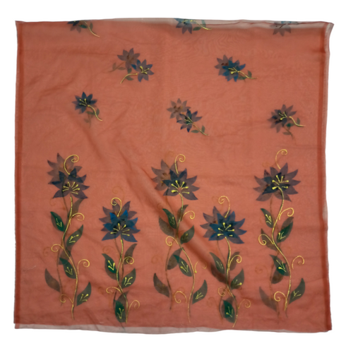 Hand Painted Organza Dupatta