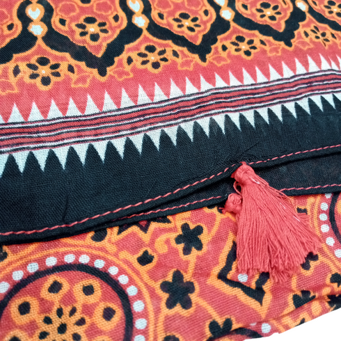 Ajrak Lawn Tasseled Print