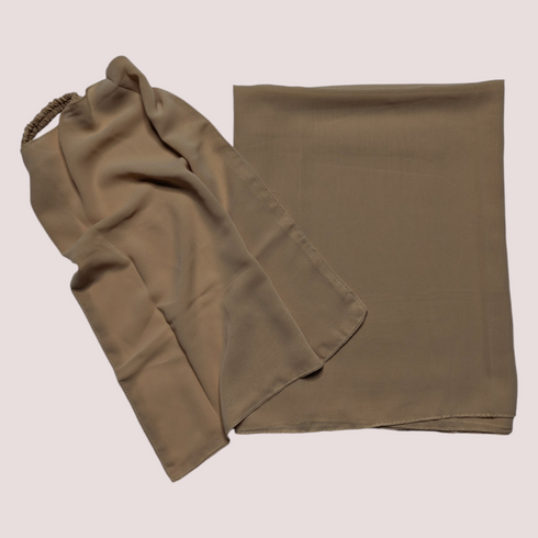 Hijab And Niqab Set - Beige
