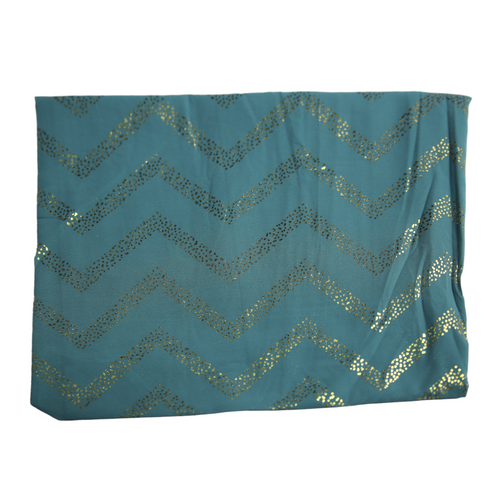 Foil printed Georgette-Sea Green