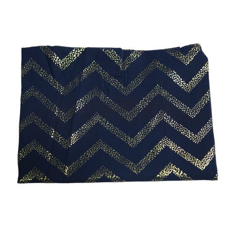 Foil printed Georgette-Navy Blue