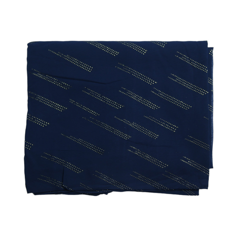 Foil printed Georgette - Navy Blue