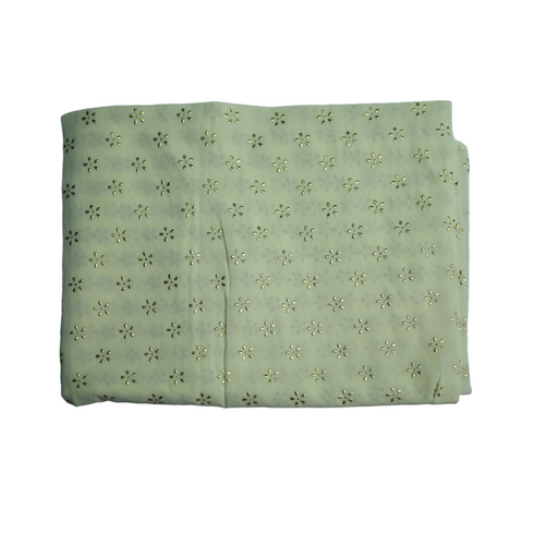 Foil Printed Georgette - Off White