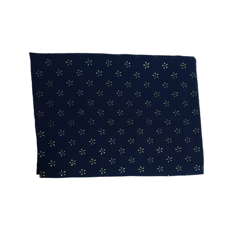 Foil Printed Georgette - Navy Blue