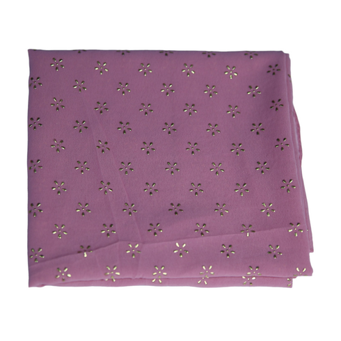 Foil Printed Georgette - Baby Pink