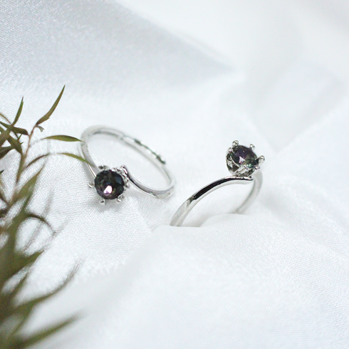 Buy Smoky Grey Stone Silver Rings Online in Pakistan