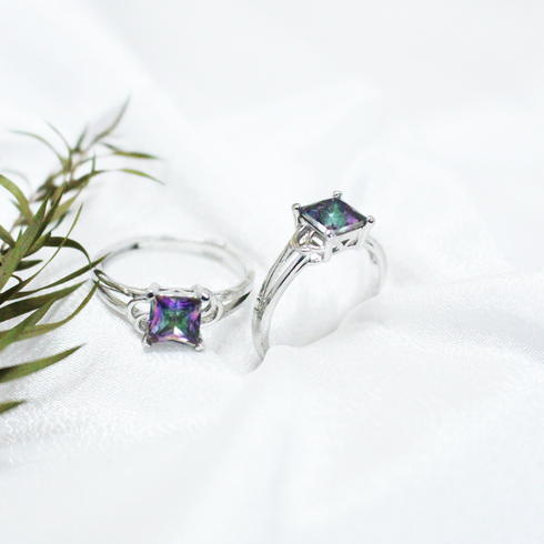 Buy Square Grey Stone Silver Rings Online in Pakistan