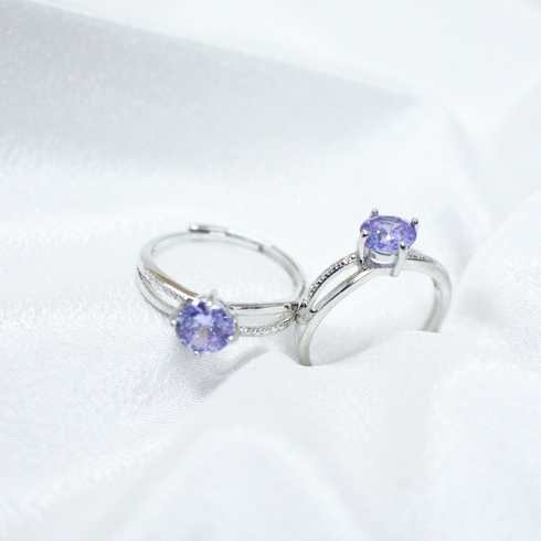 Buy Round Grey Silver Stone Rings Online in Pakistan