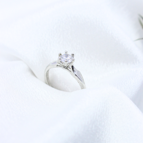 McQueen Silver Diamond Stone Ring