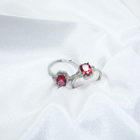 Buy Soft Pink Stone Silver Rings Online in Pakistan