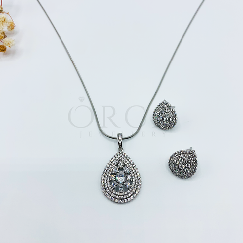 Buy Pearl Diamond Drop Necklace Set Online in Pakistan
