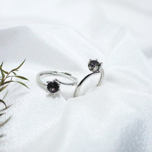 Buy Smoky Grey Stone Silver Rings Online in Pakistan