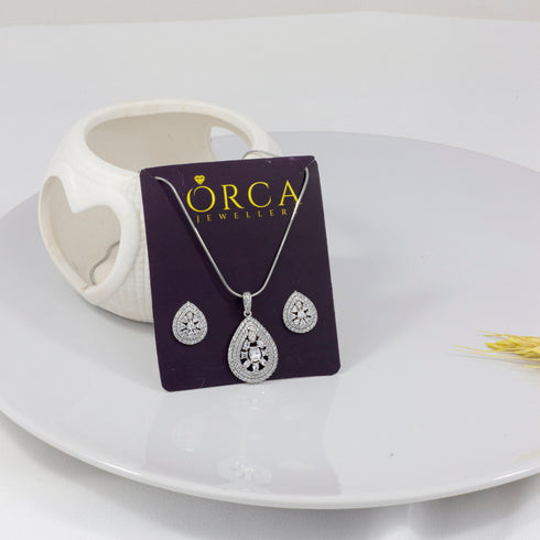 Buy Pearl Diamond Drop Necklace Set Online in Pakistan