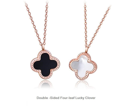 Buy Bright Luck Clover Pendant (Double Sided) Front White & Back Black Pendant Online in Pakistan